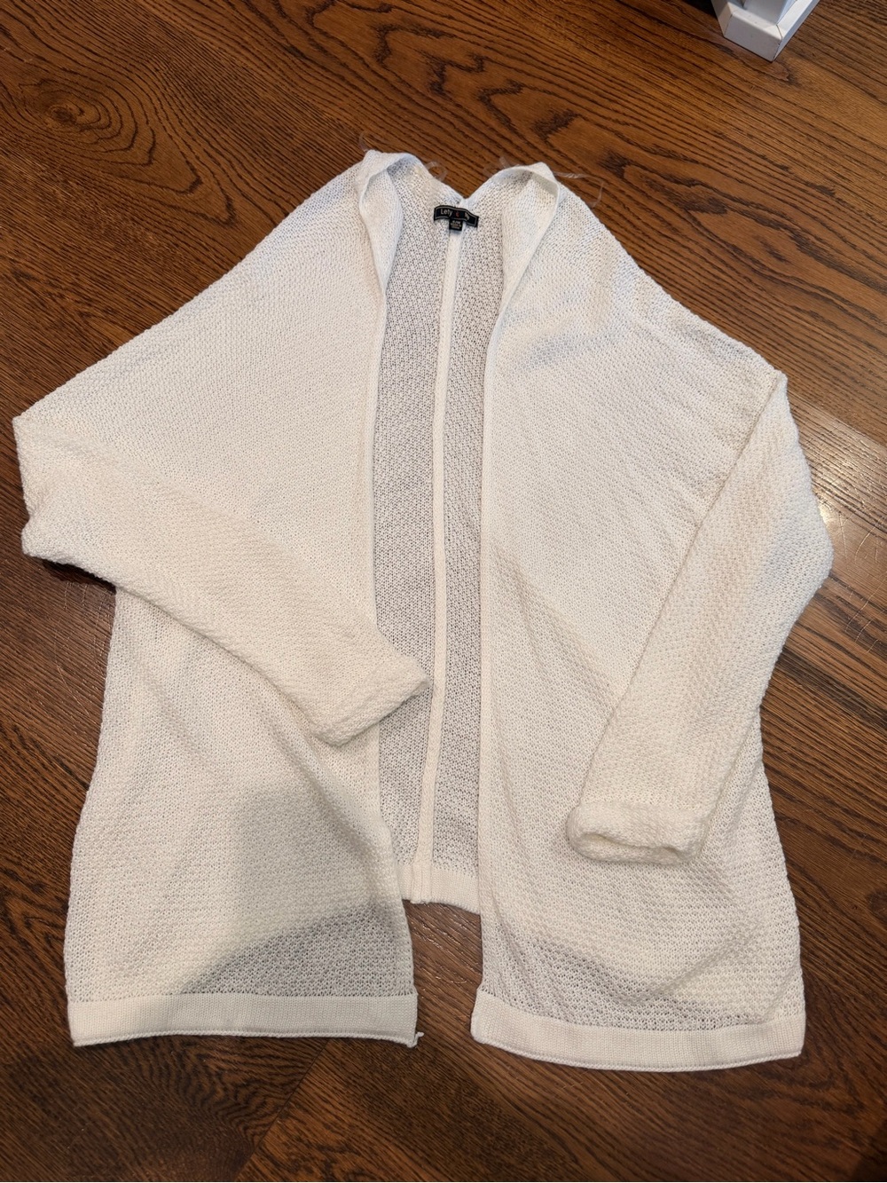 Lightweight Ivory Open-Front Women's Sweater Cardigan